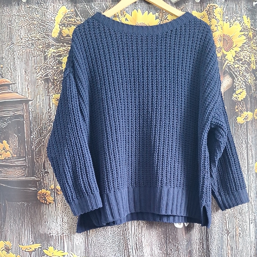 American Eagle Outfitters Deep Blue Crew Neck Sweater